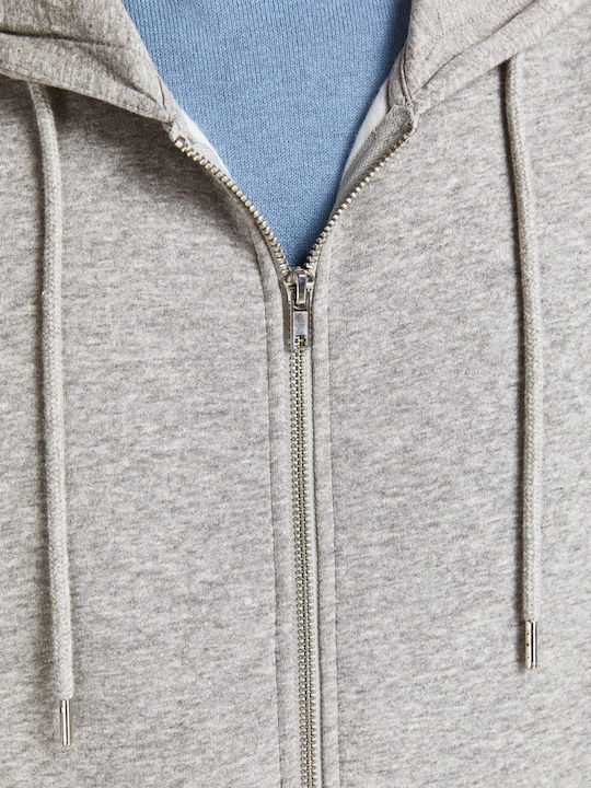 Ζακέτα με Κουκούλα Light Grey Melange