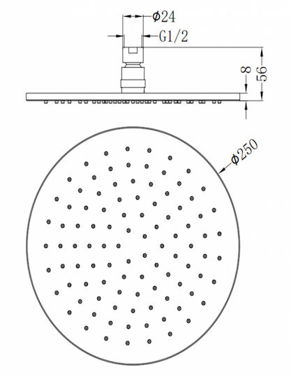 Sparke Musa-17 Round Showerhead 25cm
