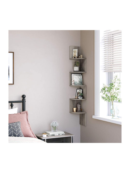 Corner Shelf Wall Grey 20x20x127.5cm