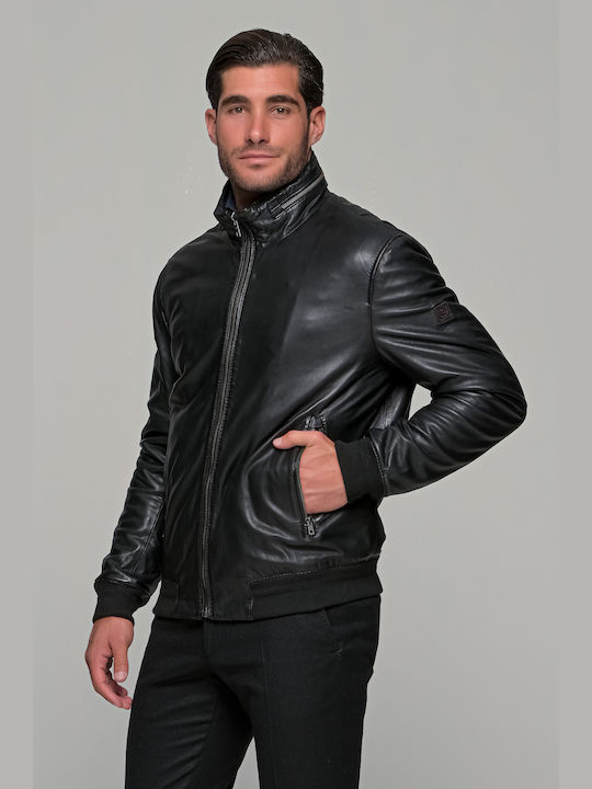 Bugatti Men's Winter Leather Jacket Brown