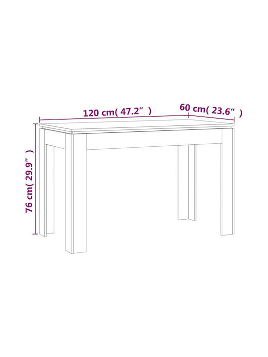 Τραπέζι Τραπεζαρίας Ξύλινο Καρυδί 120x60x76εκ.