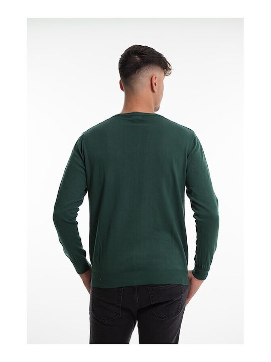Bellissimo Herren Langarm-Pullover mit V-Ausschnitt Grün
