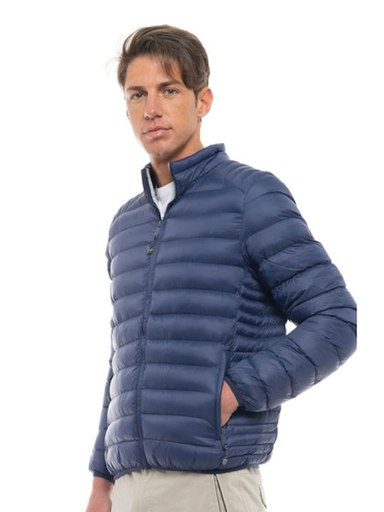 Geci Barbati Bomber Culoare Full Face Albastru Marin