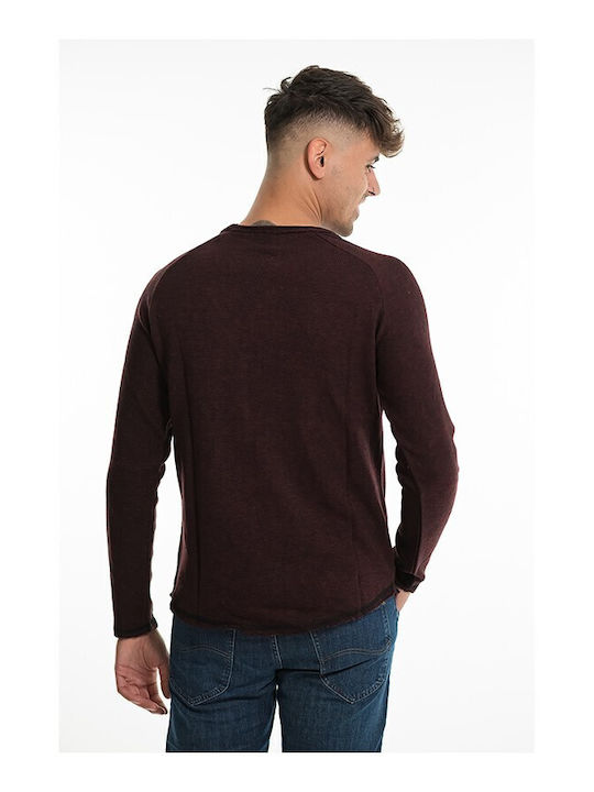 Bellissimo Men's Long Sleeve Sweater Burgundy