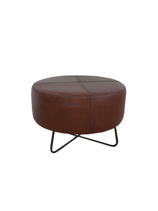 Stool Footstool Leather Coffee 55x55x37cm