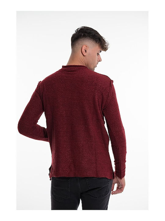 Bellissimo Men's Long Sleeve Sweater Burgundy