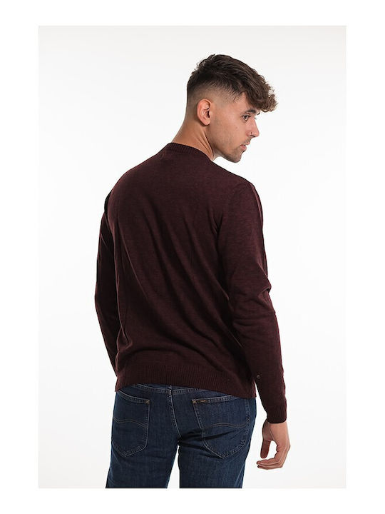 Bellissimo Herren Langarm-Pullover Burgundisch