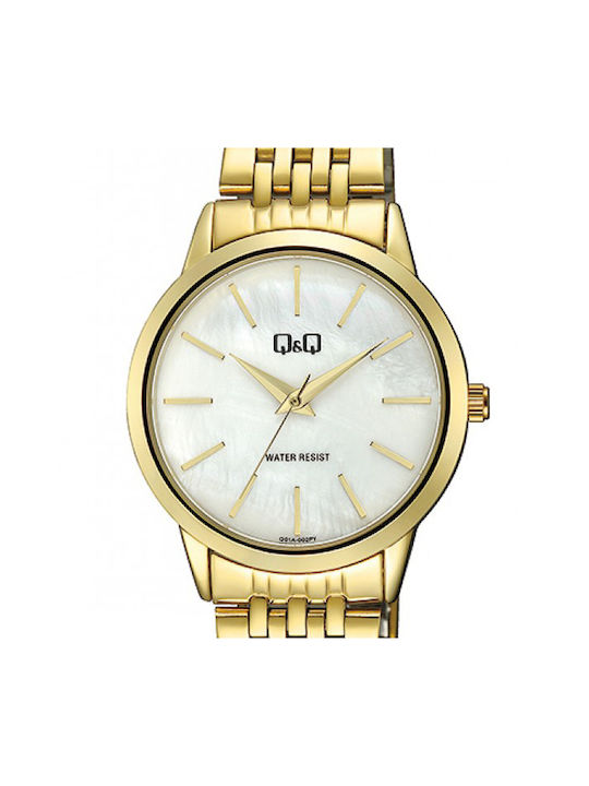 Q&Q Watch with Gold Metal Bracelet