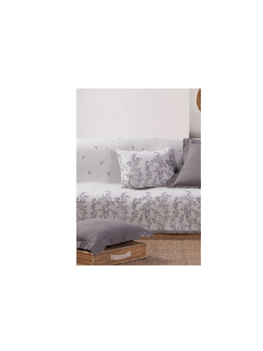 Nef-Nef Homeware Salvia Ριχτάρι Πολυθρόνας Ζακάρ 170x180εκ. Ecru / Black