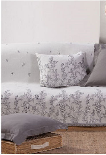 Nef-Nef Homeware Salvia Покривка За Двуместен Диван 170x250см Екрю / Черно