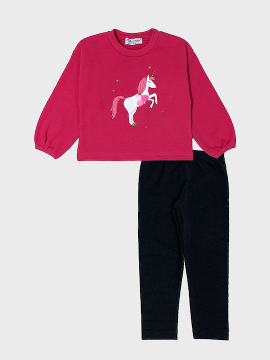 Kinder Trainingsanzüge Mit Bluse Fuchsie 2Stücke Unicorn