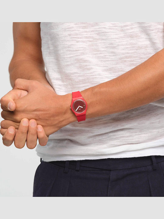 Swatch Wela Ρολόι Μπαταρίας με Καουτσούκ Λουράκι Swatch Wela Ρολόι Μπαταρίας με Καουτσούκ Λουράκι