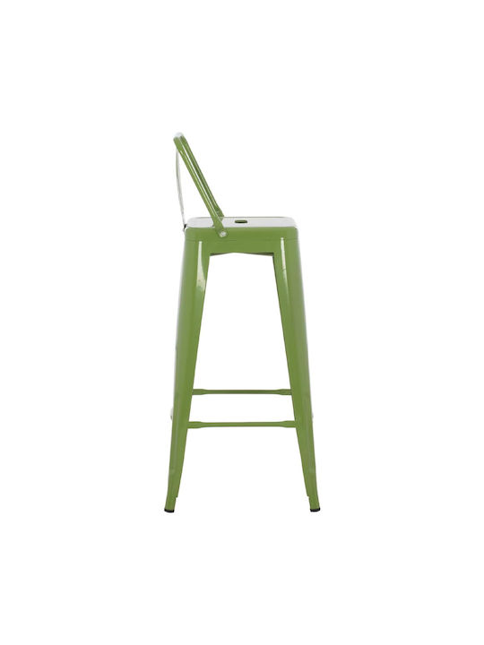Stool Bar with Backrest Metallic Lahani 43x43x100cm