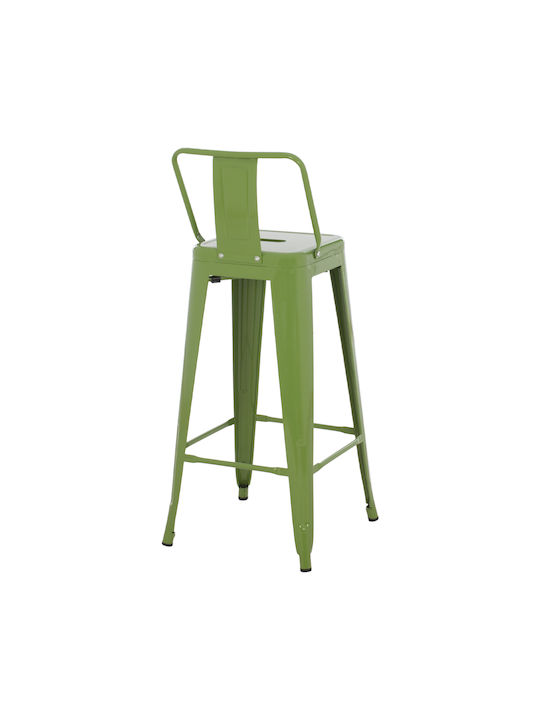 Stool Bar with Backrest Metallic Lahani 43x43x100cm
