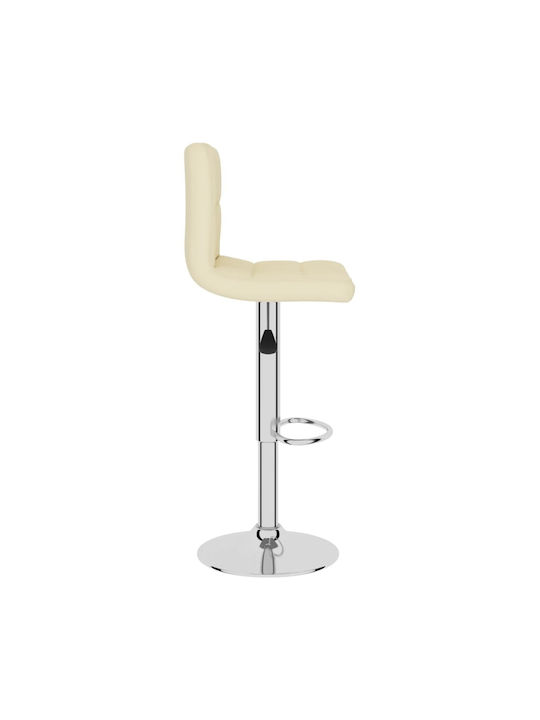 Stool Bar with Back & Adjustable Height Cream 2pcs 40x47x90-111cm