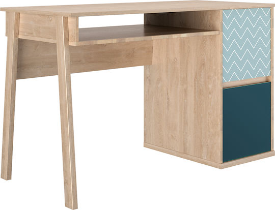 Γραφείο Larvik 123x56x77εκ. Blond Oak / Μπλε