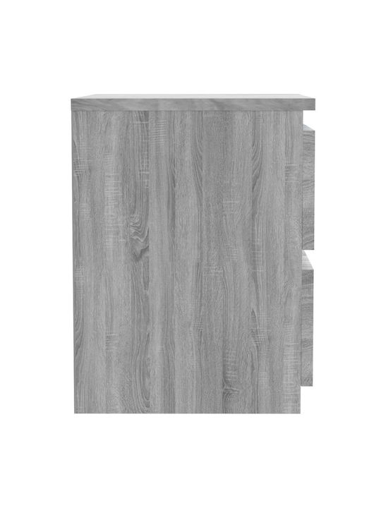 Κομοδίνα Ξύλινα Γκρι Sonoma 2τμχ 30x30x40cm