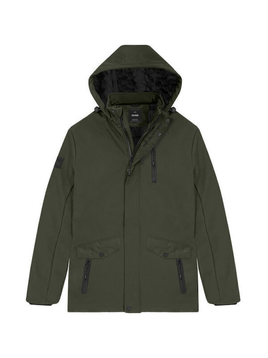 Double Herren Winter Jacke Lässig Khaki