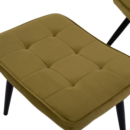 Crawley Hochlehner-Sessel mit Fußhocker Samt Olive 70x57x103cm