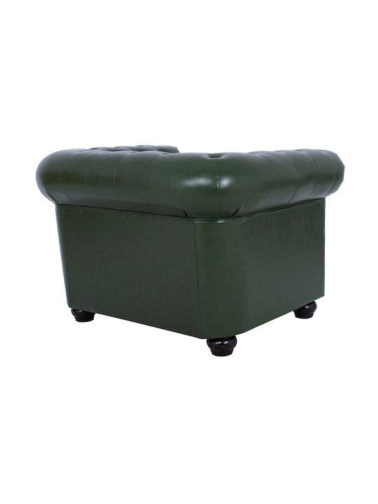 Chesterfield Armchair from Leatherette Cypress Green 106x87x70cm