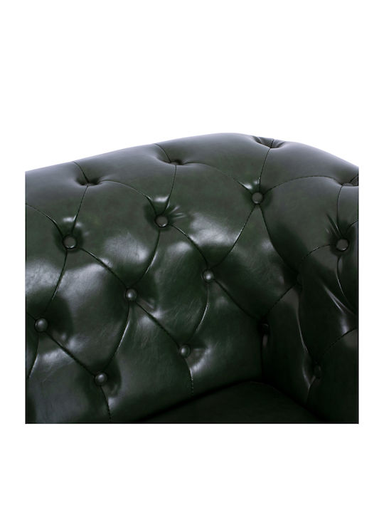 Chesterfield Armchair from Leatherette Cypress Green 106x87x70cm