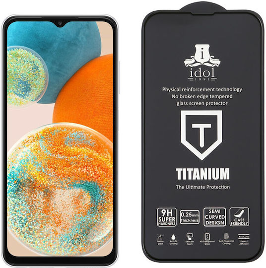 Idol 1991 9H Titanium Semi Curved 0.25mm Full Glue Full Face Tempered Glass Black (Galaxy A23) 8325250
