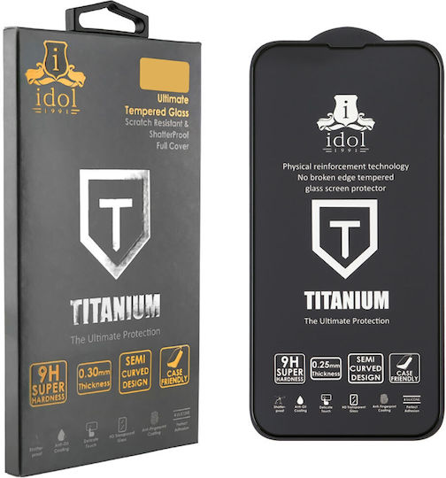 Idol 1991 9H Titanium Semi Curved 0.25mm Full Glue Full Face Tempered Glass Black (Galaxy A23) 8325250