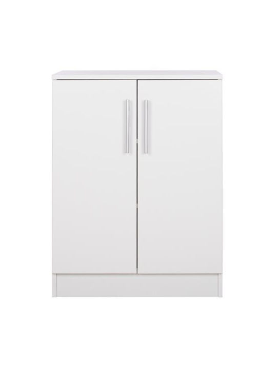 Ξύλινη Παπουτσοθήκη Emerie με 3 Ράφια Λευκή Μ60xΠ40xΥ80cm