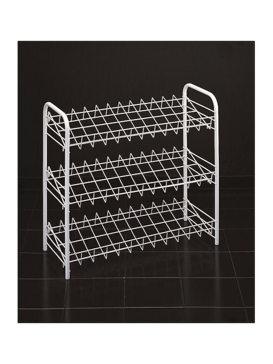 Metallic Shoe Organizer with 4 Shelves Gray 64x26x80cm