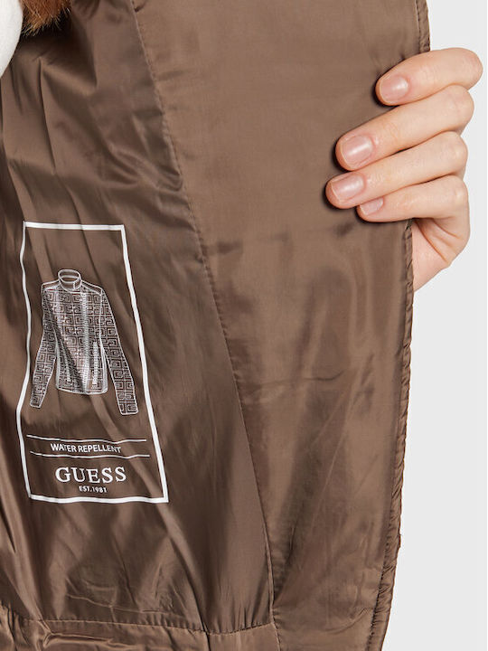 Women's Short Lifestyle Jacket for Winter Khaki