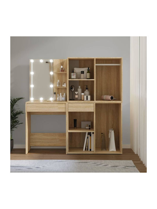 Wooden Makeup Dressing Table with Mirror 60x40x140cm