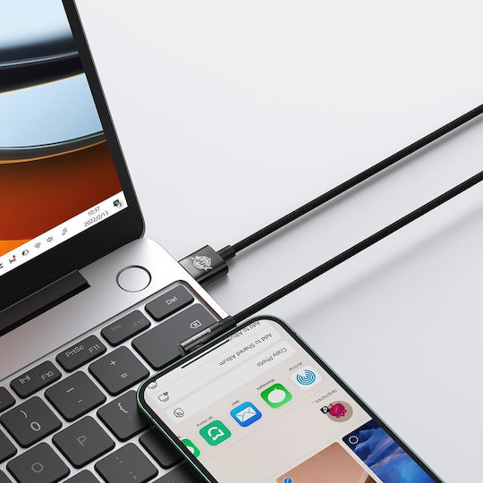Baseus MVP 2 Angle (90°) / Braided USB to Lightning Cable Μαύρο 2m (CAVP000101)