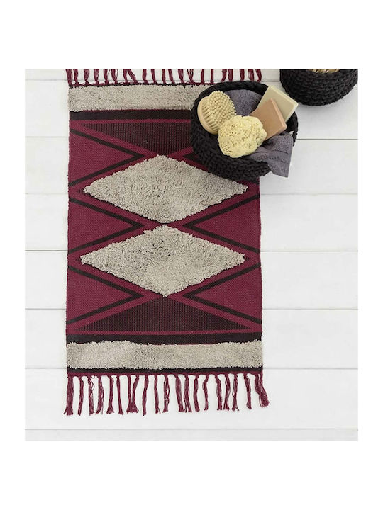 Nima Πατάκι Μπάνιου Βαμβακερό Zahara 31295 Dark Red 50x80εκ.