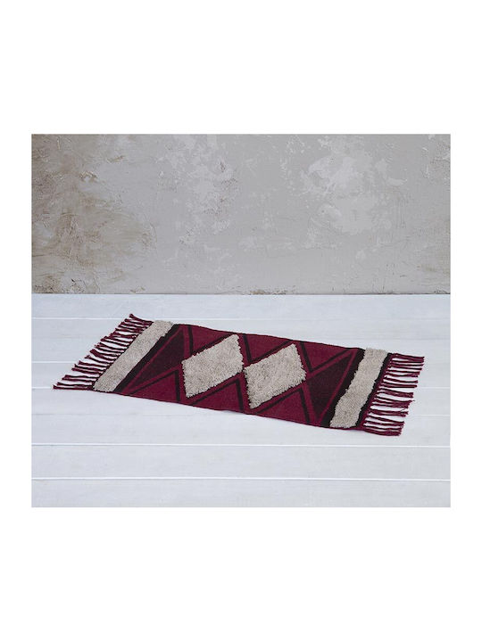 Nima Πατάκι Μπάνιου Βαμβακερό Zahara 31295 Dark Red 50x80εκ.