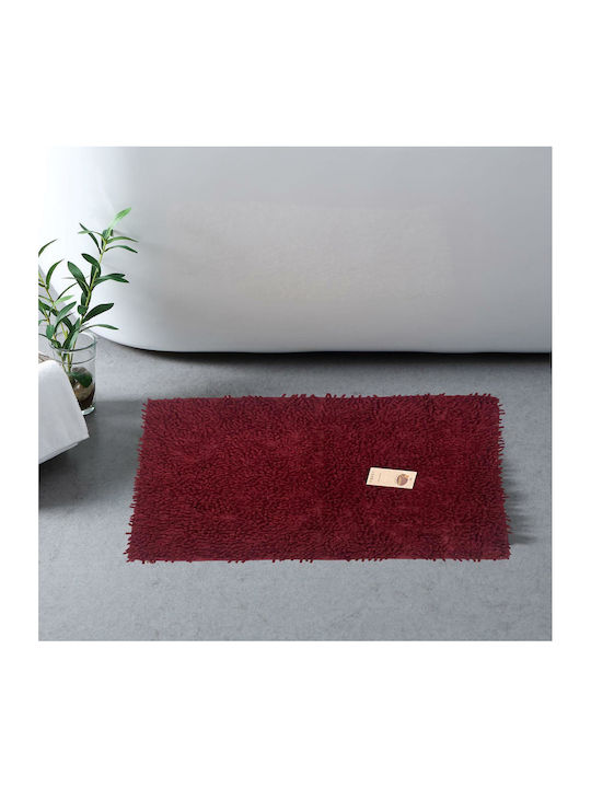 Linea Home Bath Mat Cotton Noodle LH2044008-2 Bordeaux 50x70cm