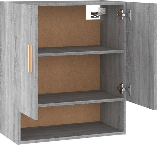 Hängeschrank für Wohnzimmer aus Spanplatte in Sonoma Grau 60x31x70 cm