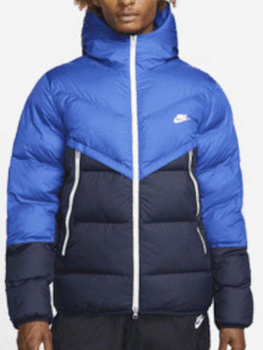 Geci Barbati Puffer Waterproof și cu Protecție Împotriva Vântului Royal Blue