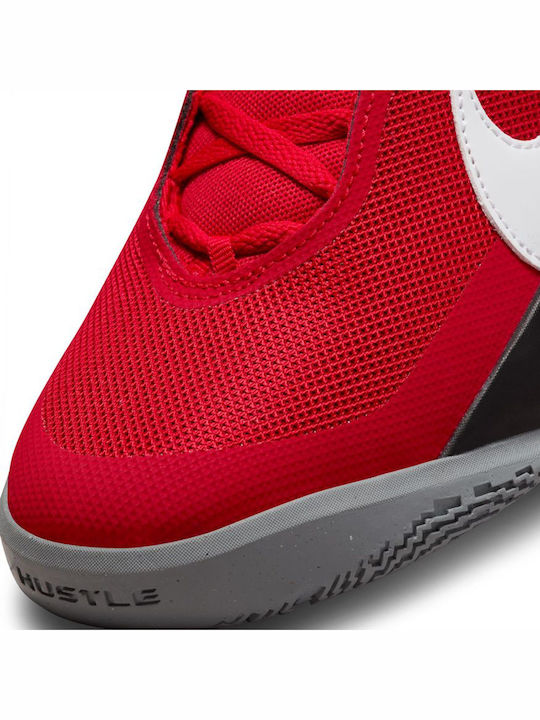 Team Hustle D 10 Kids Sports Shoes Basketball with Laces University Red / Particle Grey