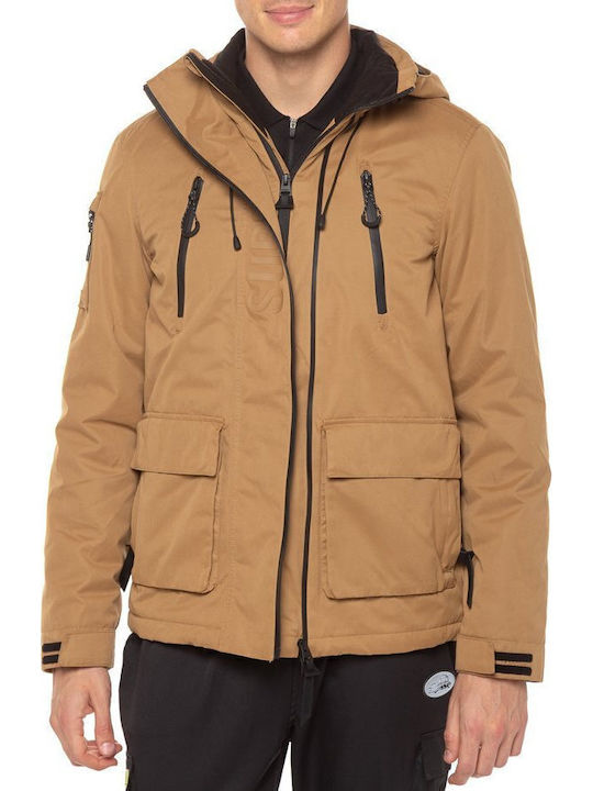 D3 Ultimate Microfibre Χειμωνιάτικο Μπουφάν Αντιανεμικό Dark Beige