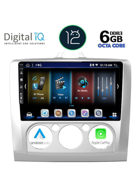 Digital IQ Car Audio System for Ford Focus 2005-2012 with A/C (Bluetooth/USB/AUX/WiFi/GPS/Apple-Carplay/Android-Auto/CD) with Touch Screen 9"