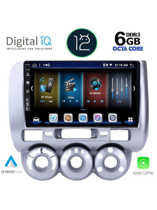 Digital IQ Car Audio System for Honda Jazz 2002-2008 with A/C (Bluetooth/USB/AUX/WiFi/GPS/Apple-Carplay/CD) with Touch Screen 9"