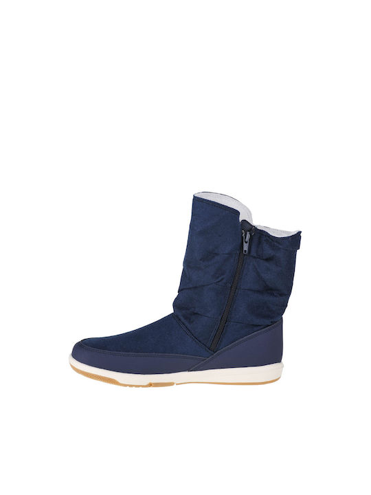 Kappa Cream K Kids PU Leather Boots with Zipper Navy Blue