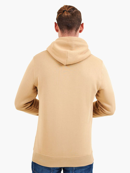 Gant Herren Sweatshirt mit Kapuze und Taschen Beige