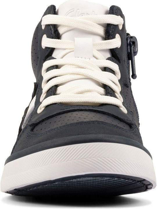 City Flake K Anatomical Leather Kids Boots with Laces Navy Blue