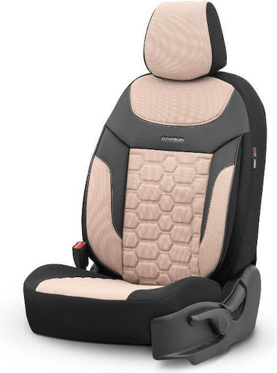 Leatherette Covers Set 11pcs Carbon Design Beige