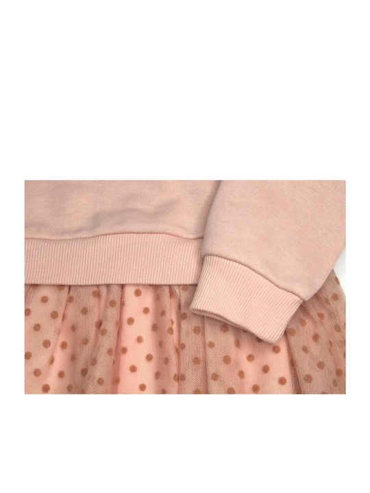 Children's Dress Long Sleeve Tulle Pink
