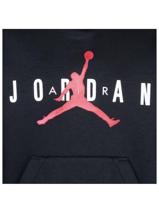 Παιδικό Φούτερ με Κουκούλα και Τσέπες Μαύρο Jumpman