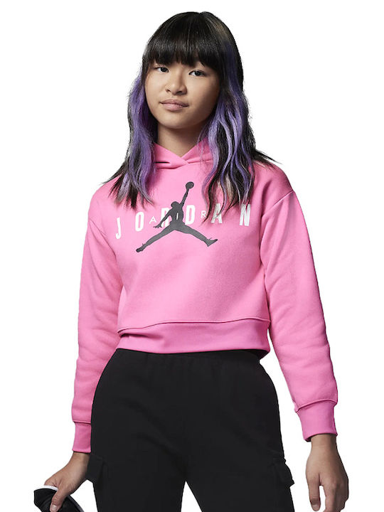 Jordan Kids Sweatshirt with Hood and Pocket Fuchsia Jumpman