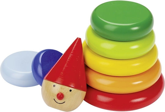 Goki Stacking Toy Clown Pyramid made of Wood for 18++ Months