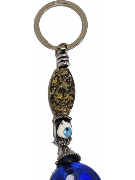Kostibas Fashion Handmade Metallic Eye Keychain Blue
